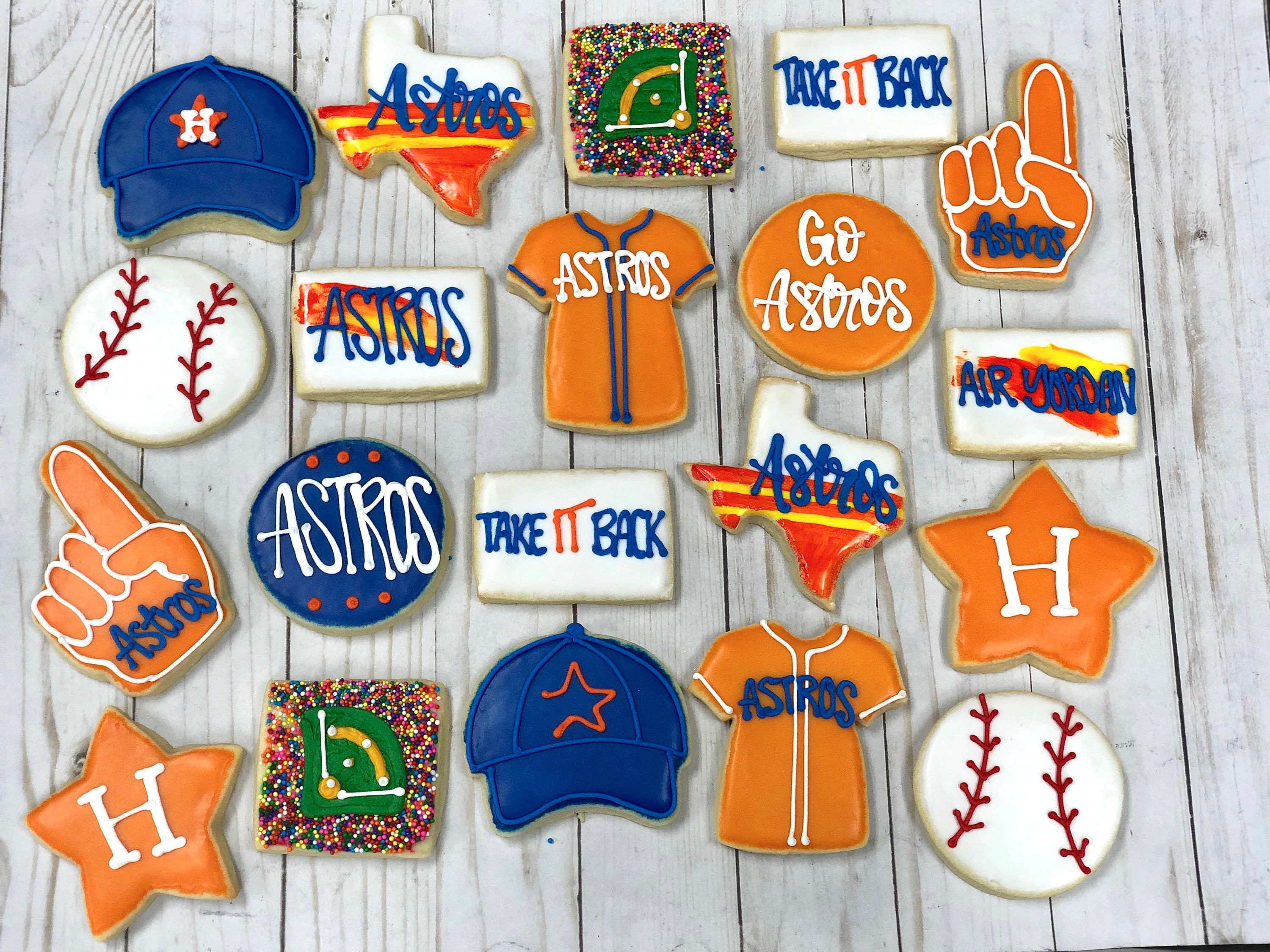 1 Dozen Houston Astros Cookies Etsy
