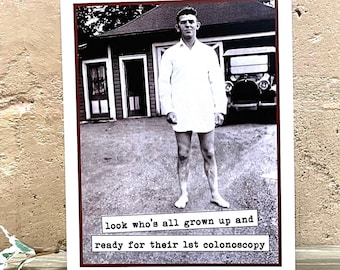 50th Birthday Card Man, Colonoscopy Card, Card for Male Friend