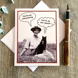 Funny Cat Card, Card for a Cat Lover, You're My Can Opener