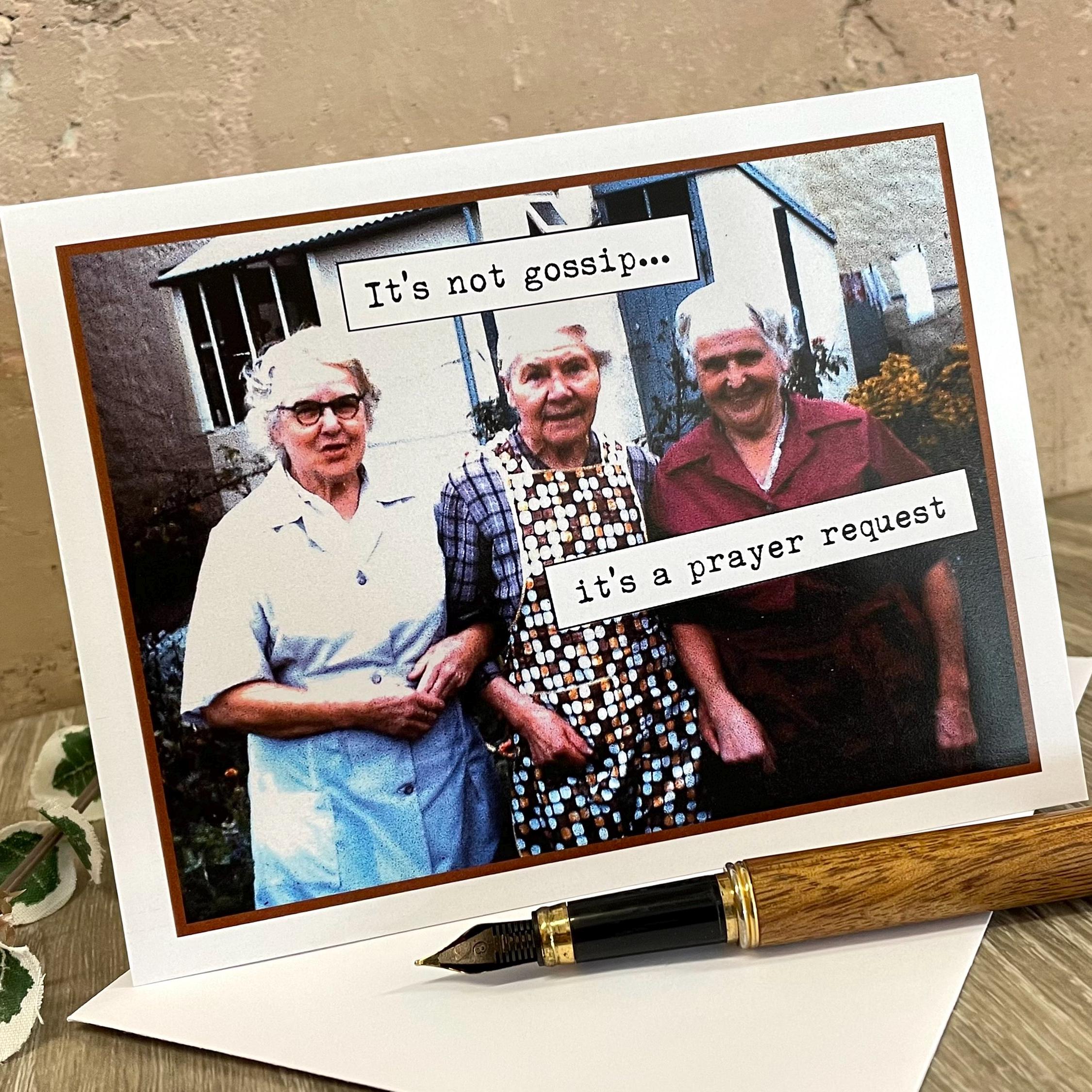 Funny Gossip Card, Funny Vintage Photo Card, Birthday Card for Friend, Snarky Friendship Card