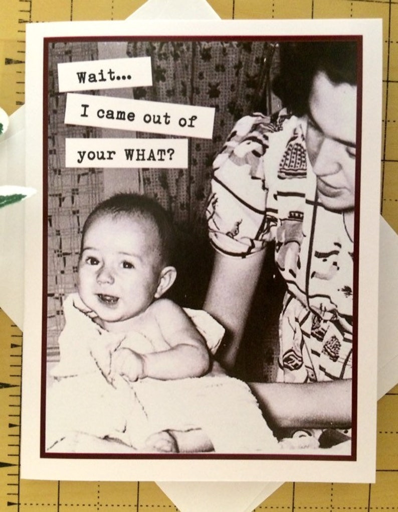 Funny Baby Shower Card Vintage Photo Baby Shower Card Old Etsy