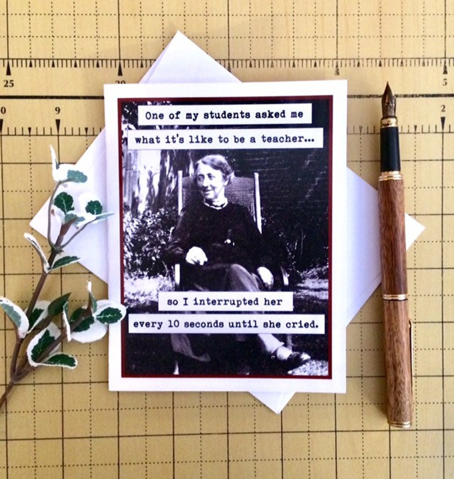 Funny Teacher Card Funny Vintage Photo Card for Teacher - Etsy