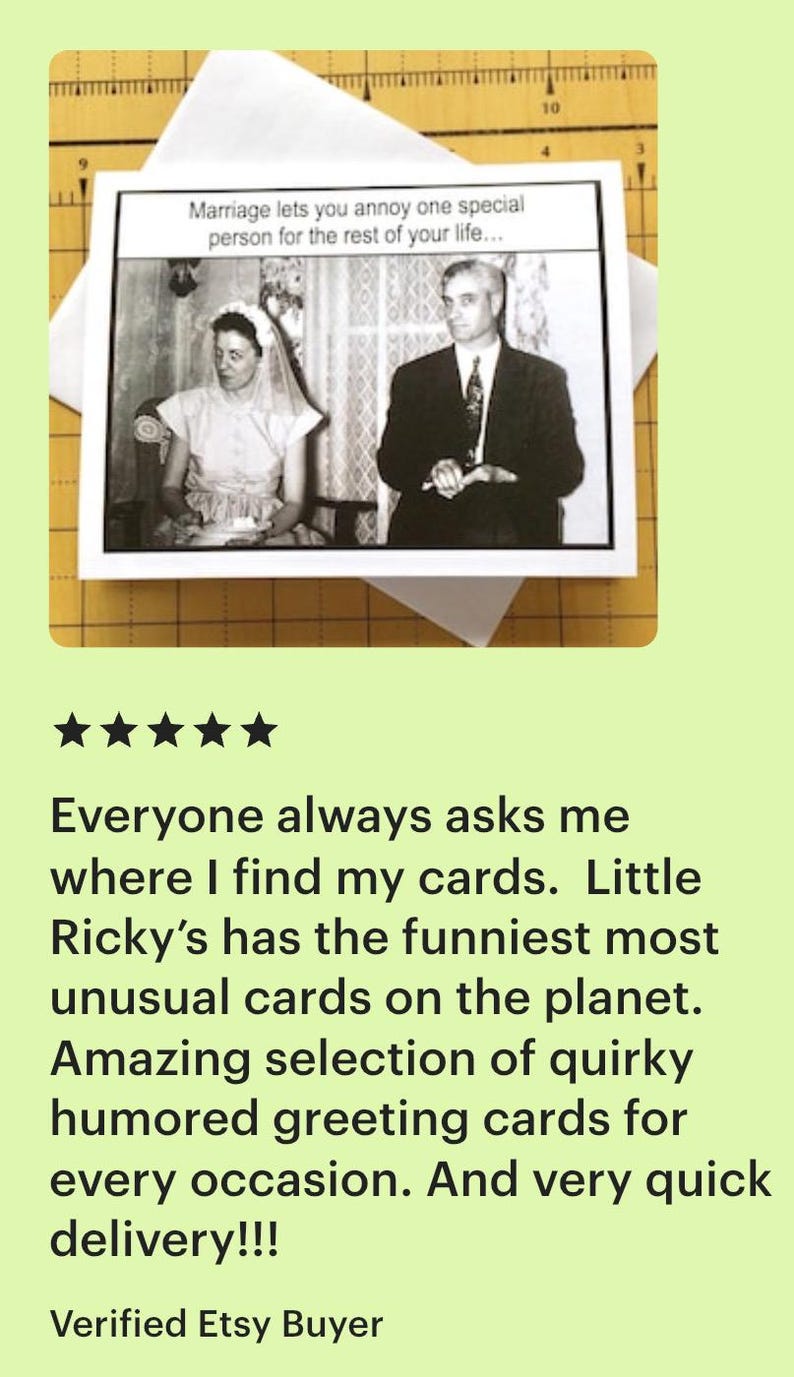 Funny Anniversary or Wedding Card, Marriage Let's You Annoy, Vintage Photo Card image 8