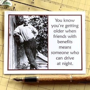 Funny Birthday Card for Man, Friends with Benefits, Funny Vintage Photo Birthday Card