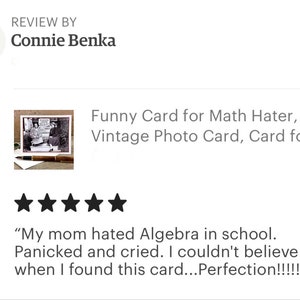 Funny Card for Math Hater, Vintage Photo Card, Card for Math Teacher, Algebra Card image 7