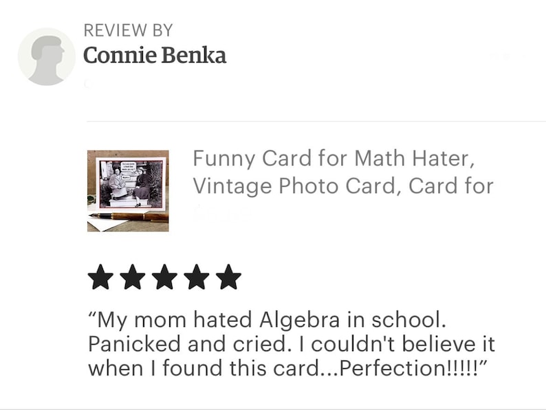 Funny Card for Math Hater, Vintage Photo Card, Card for Math Teacher, Algebra Card image 7