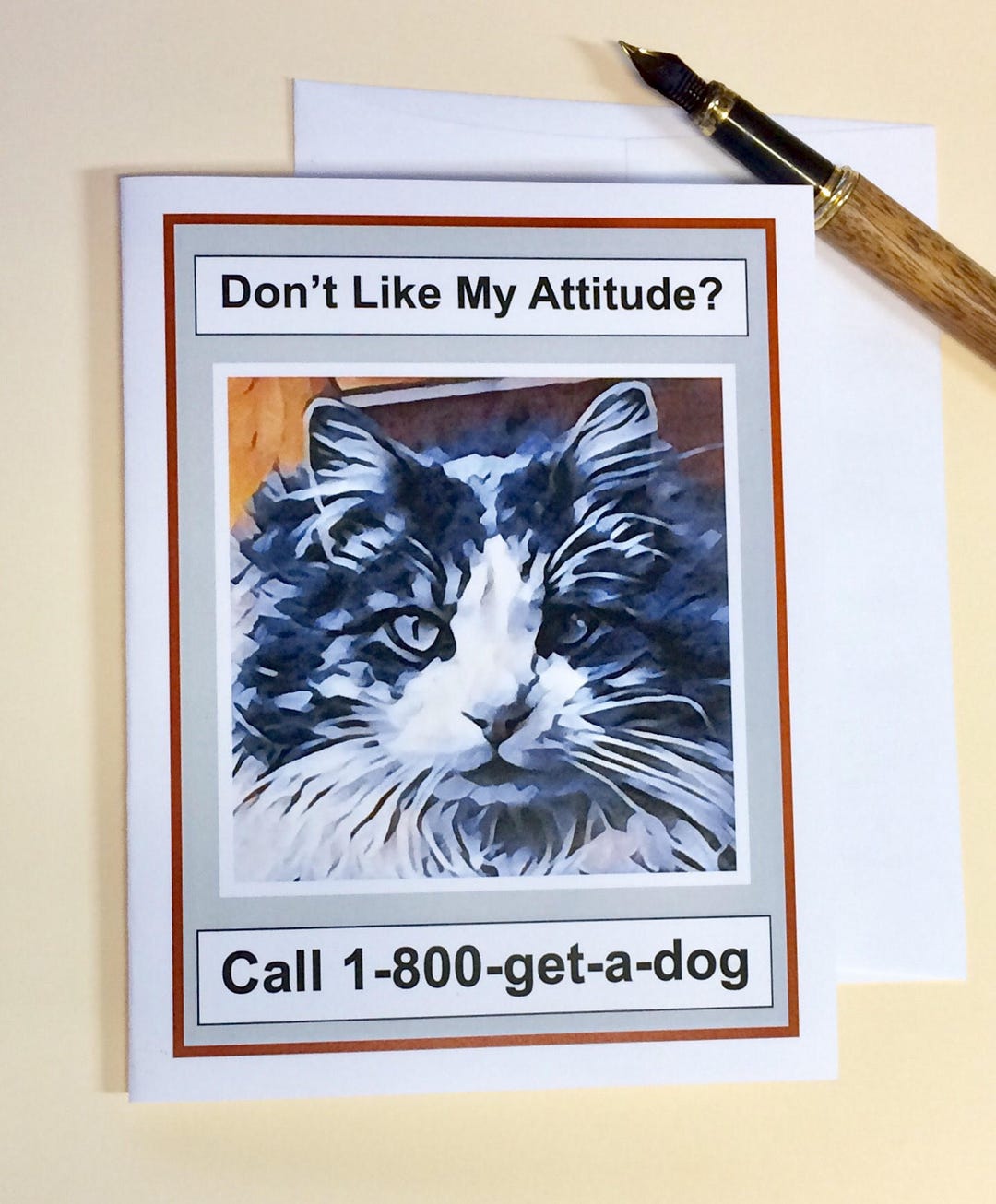 Funny Cat Card for Friend, Funny Cat Lover Card, Cat Card, Cat Birthday ...