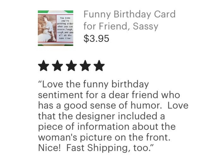 Sassy Vintage Photo Card for Woman Funny Birthday Card for Friend