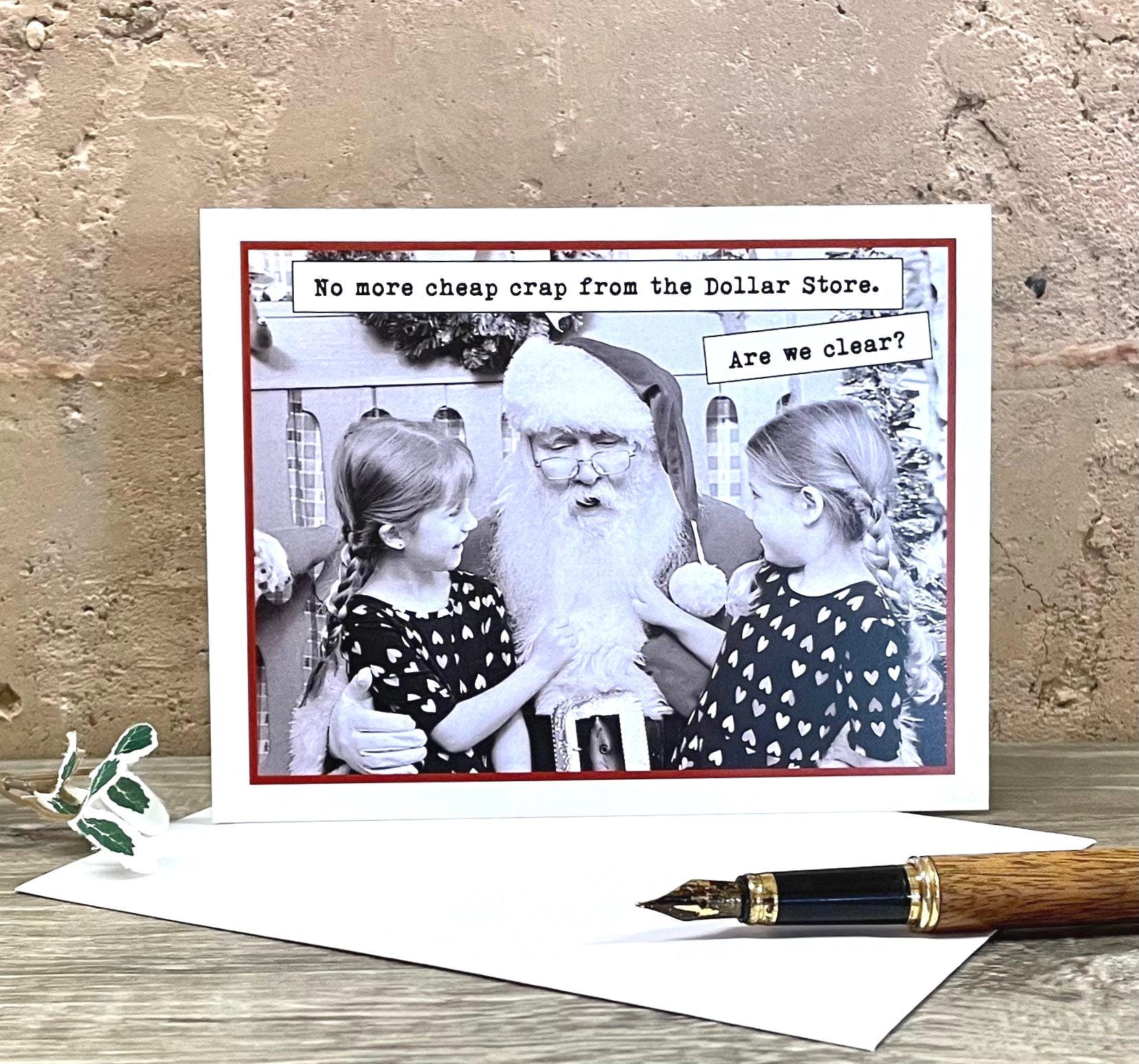 Funny Christmas Card, Bulk Card Price Options, Dollar Store Christmas Card, Dollar Store