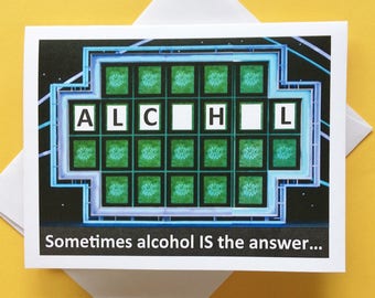 On Sale Card, Funny Drinking Card, Wheel of Fortune Card, Drinking Buddy Card