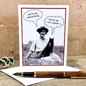 Funny Cat Card, Card for a Cat Lover, You're My Can Opener image 3