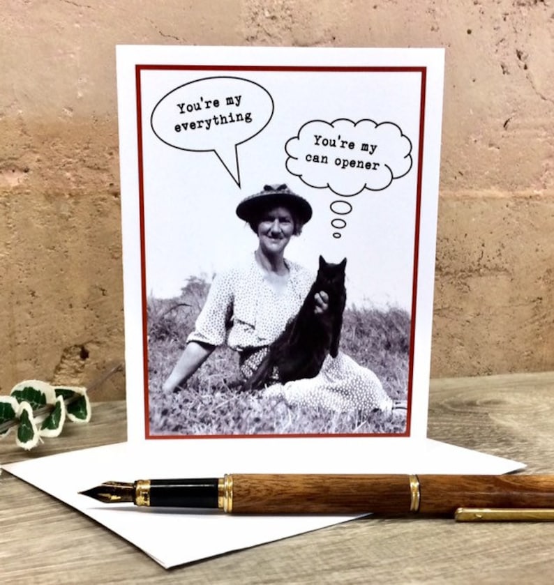 Funny Cat Card, Card for a Cat Lover, You're My Can Opener image 3