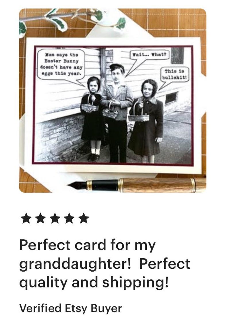 Funny Easter Card, Vintage Photo Easter Card, The Easter Bunny Doesn't Have Any Eggs This Year image 8