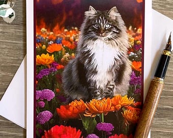 Card for a Cat Lover, Notecard for Thank You or Sympathy Card