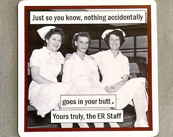 Magnet for Nurses, Refrigerator Magnet, Flexible Rubber Magnet, Gift for ER Nurse