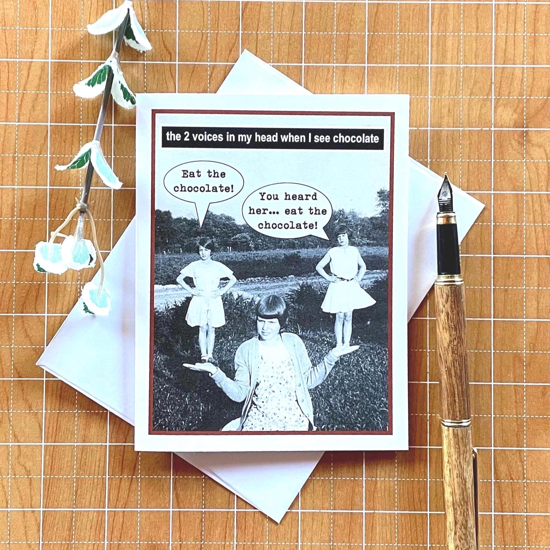 Funny Chocolate Lover Card: Vintage Photo Birthday Card - Etsy