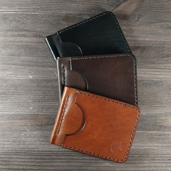leather money clip wallet personalized Personalized Leather Credit Card Money Clip Wallet For Men | Etsy