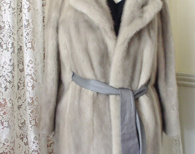 Silver Mink Coat Vintage Silver Mink Coat.....vintage Belted Silver