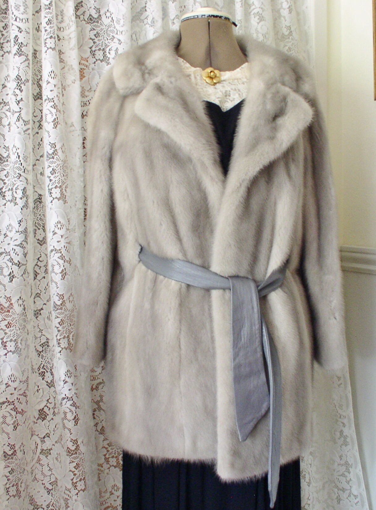 Leather Strip White Mink Coat - Women - Ready-to-Wear