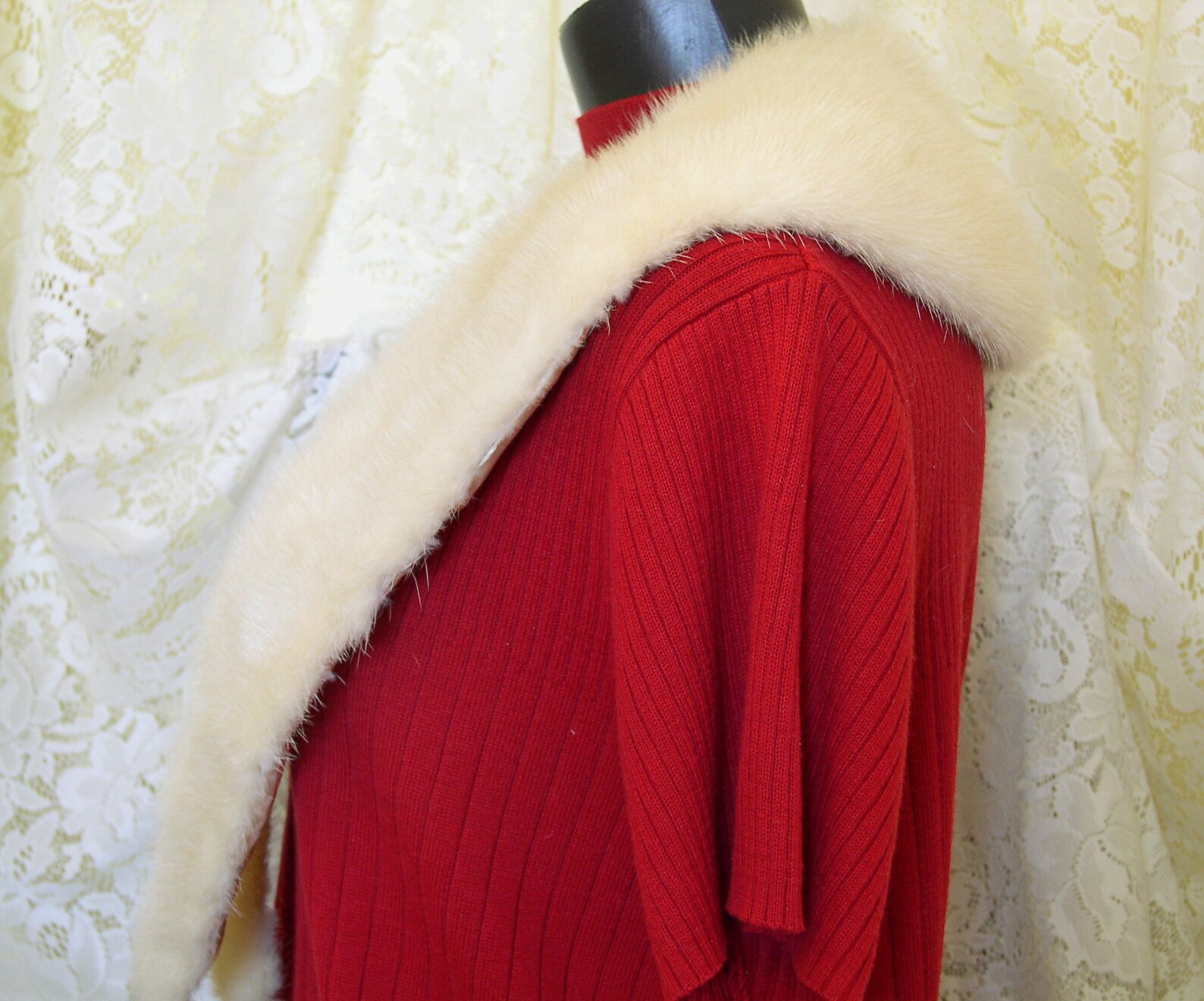 NerzFell Kragen in Weiß Nerz..... Vintage Langer Weißer | Etsy