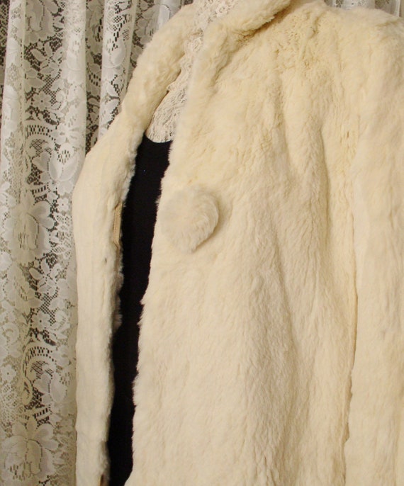 Fur Coat of Sheared White Beaver Fur Ultra Soft V… - image 5