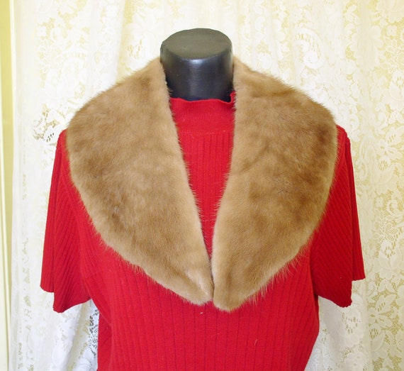 Mink Collar Autumn Haze Mink Fur Collar.....Vintage Autumn Haze Mink Collar Real Mink Fur