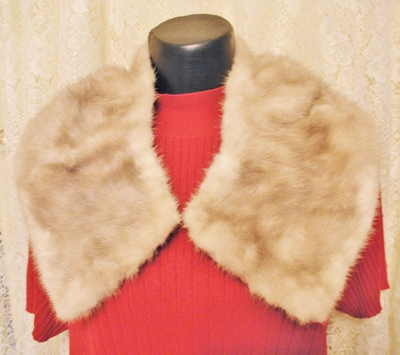 Mink Collar in Champagne Mink Fur Collar.....Vint… - image 2