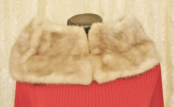 Mink Collar in Champagne Mink Fur Collar.....Vint… - image 1