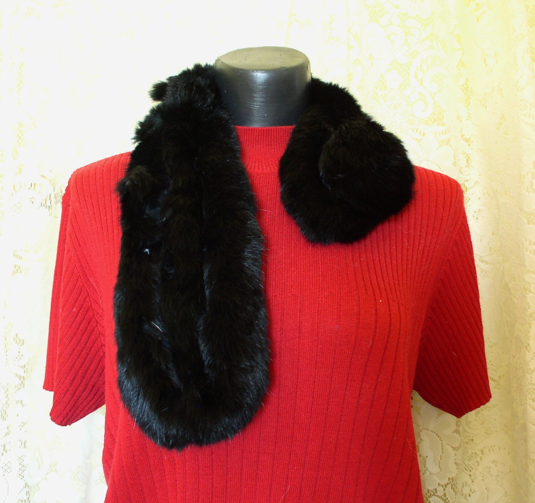 Rabbit fur collar discount