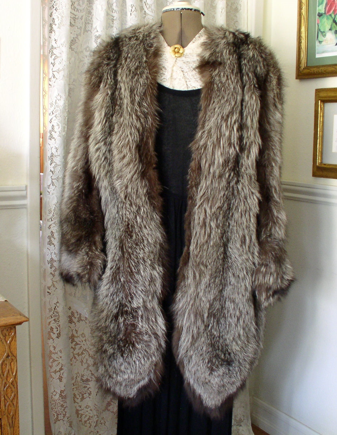 Silver fox fur coat - Etsy 日本