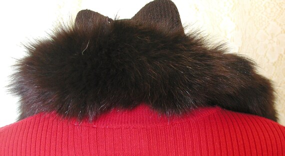 Fox Fur Collar in Black Fox Fur......Vintage Blac… - image 4