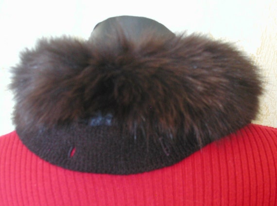 Fox Fur Collar in Black Fox Fur......Vintage Blac… - image 3