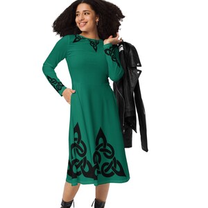 destination wedding Ireland, Dress with pockets, Irish wedding guest dress, Green Dress with pockets, Celtic Dress, Irish Dress, St. Patricks Day Dress, St Patrick's Day Dress, Celtic Clothing, Celtic Apparel, Irish Outfit, Irish Clothing