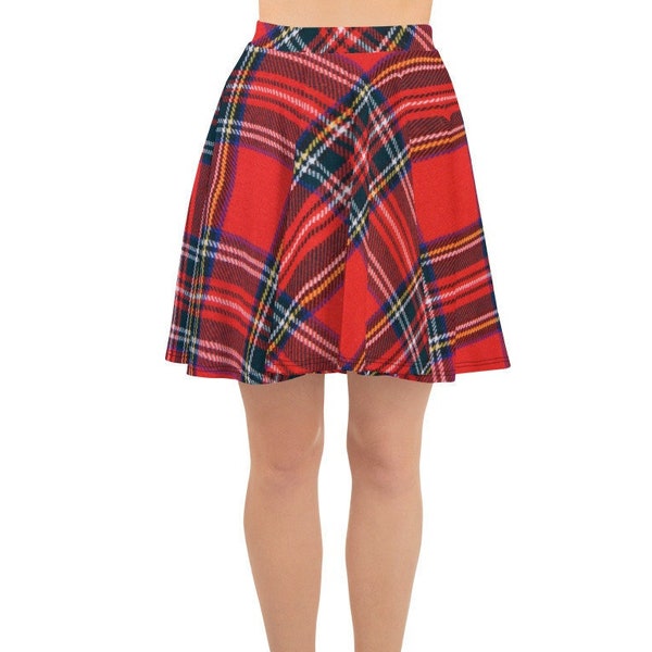 Royal Stewart Red Plaid Tartan Women's High Top Shoes