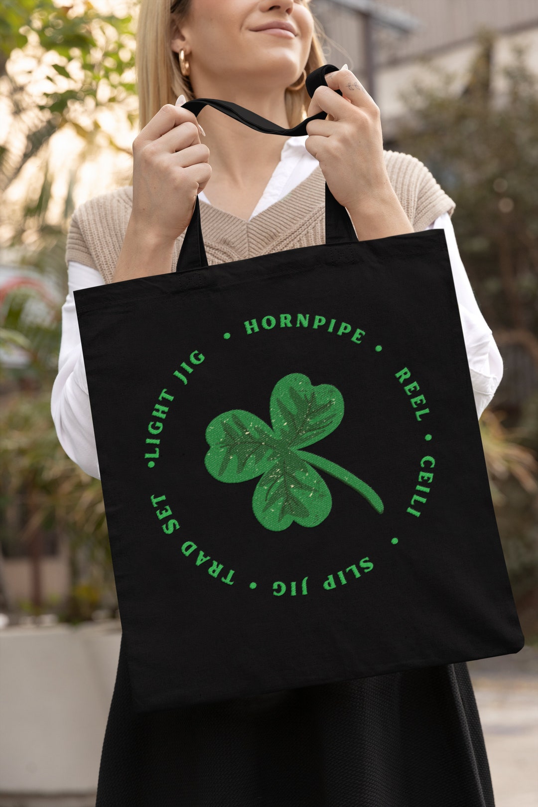Irish Dances Clover Tote Bag, Irish Dance Tote Bag, Irish Dance Bag