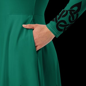 destination wedding Ireland, Dress with pockets, Irish wedding guest dress, Green Dress with pockets, Celtic Dress, Irish Dress, St. Patricks Day Dress, St Patrick's Day Dress, Celtic Clothing, Celtic Apparel, Irish Outfit, Irish Clothing