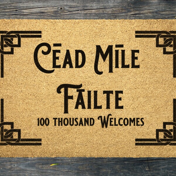 Cead Mile Failte, Irish Doormat, Irish Housewarming Gift, Celtic Doormat, Irish Welcome Mat, irish gifts for the home, Irish Decor