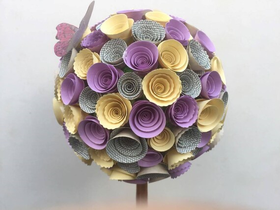 paper flower topiary tree table centrepiece table etsy paper flower topiary