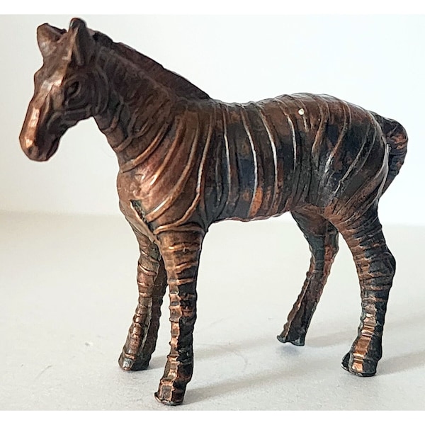 Vintage Small Metal Zebra Figurine Safari Zoo Japan See Pictures