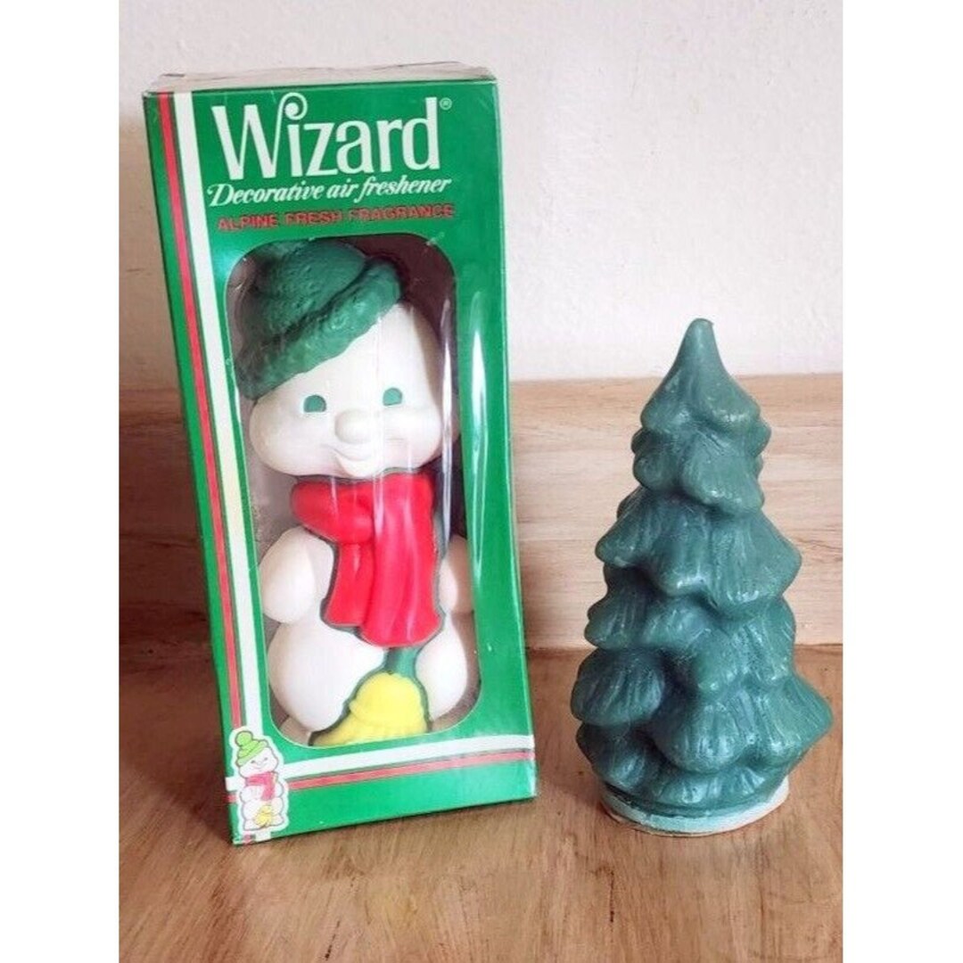 Vintage Lot of 2 Wizard Decorative Air Freshener Christmas Pine Tree