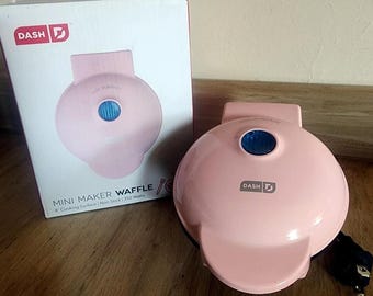 Mini piastra per waffle individuali DASH rosa da 10 cm (vedi foto)