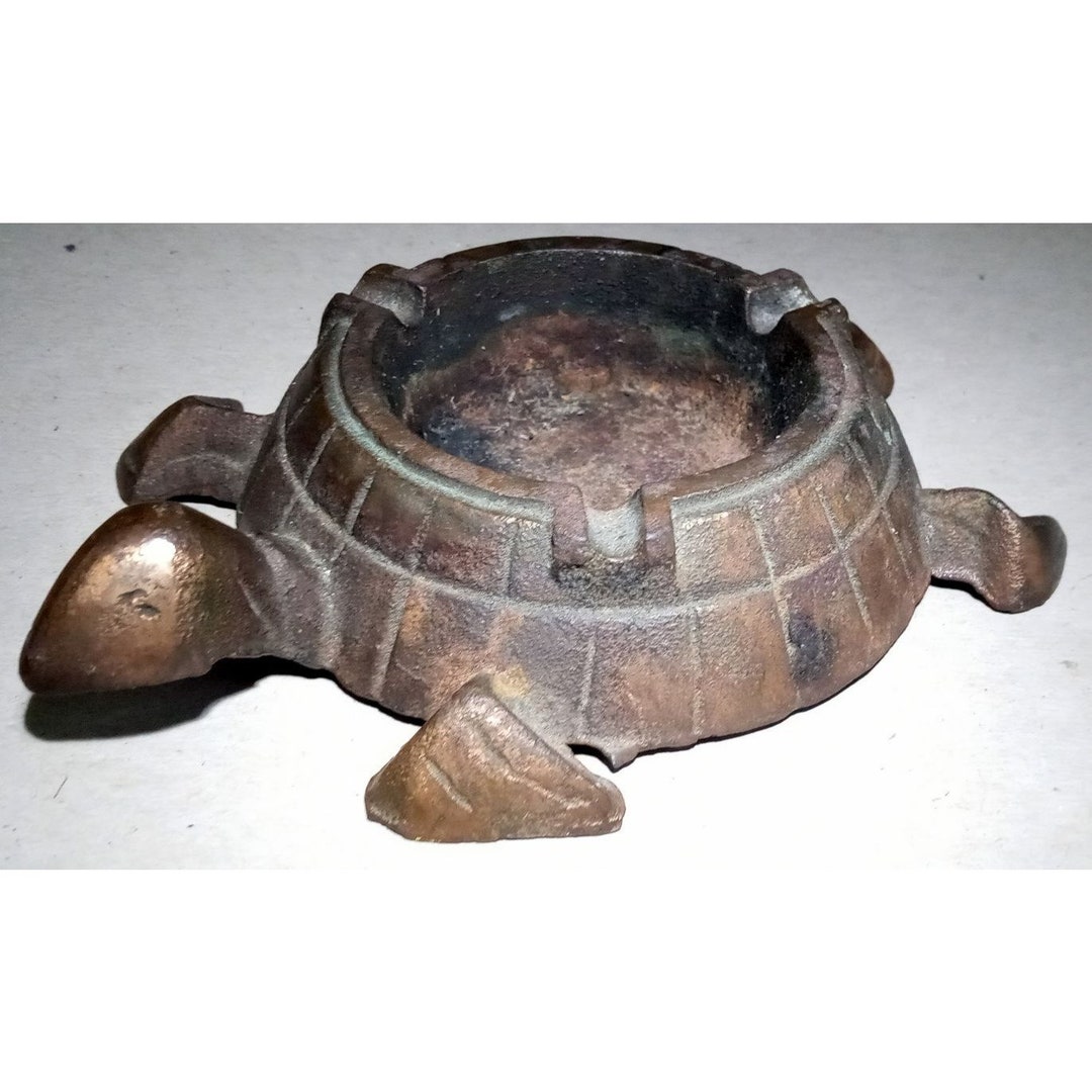 Vintage Turtle Ashtray Cast / Metal 4x6 Inch See Pictures Etsy