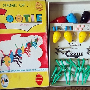 Vintage Cootie Game 1949 Schaper #200 In Box PLEASE READ Missing an Eye & 2 Legs