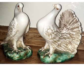 Universal Statuary Corp. 1965 Belle paire de pigeons palombes / colombes R955