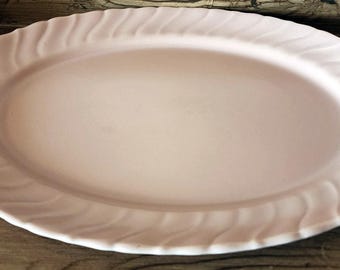 Franciskansk keramik Coronado korallrosa keramikfat från 1940-talet, ovalt fat 33 x 25 cm