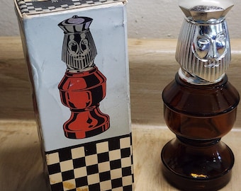 Bouteille Avon Chess Piece vintage The King Tai Winds après-rasage vide avec boîte