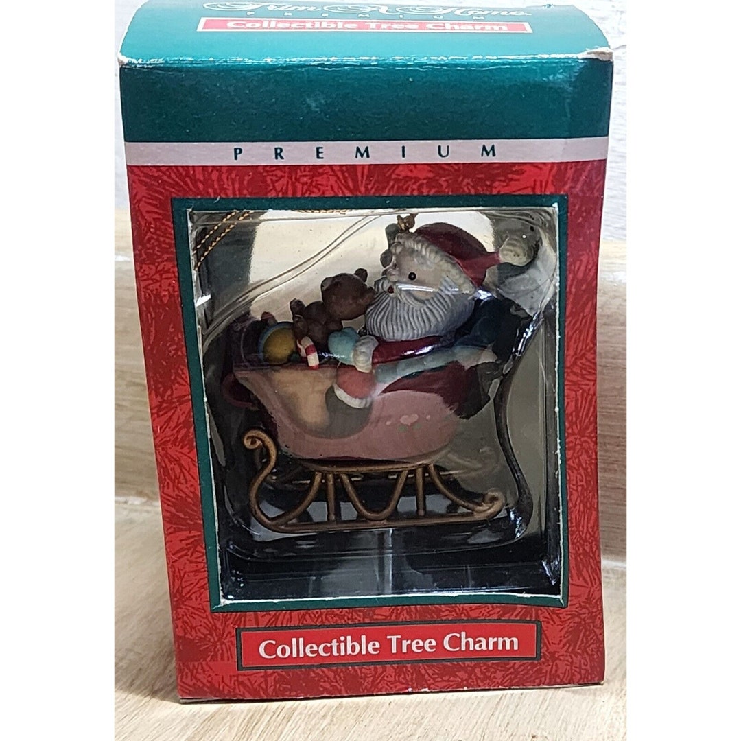 Vintage 1992 Kmart Trim A Home 2.5 Collectible Ornament Santa & Sleigh