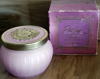 Avon vintage Avon Elusive Adoucissant parfumé pour la peau assez rose avec boîte Veuillez lire