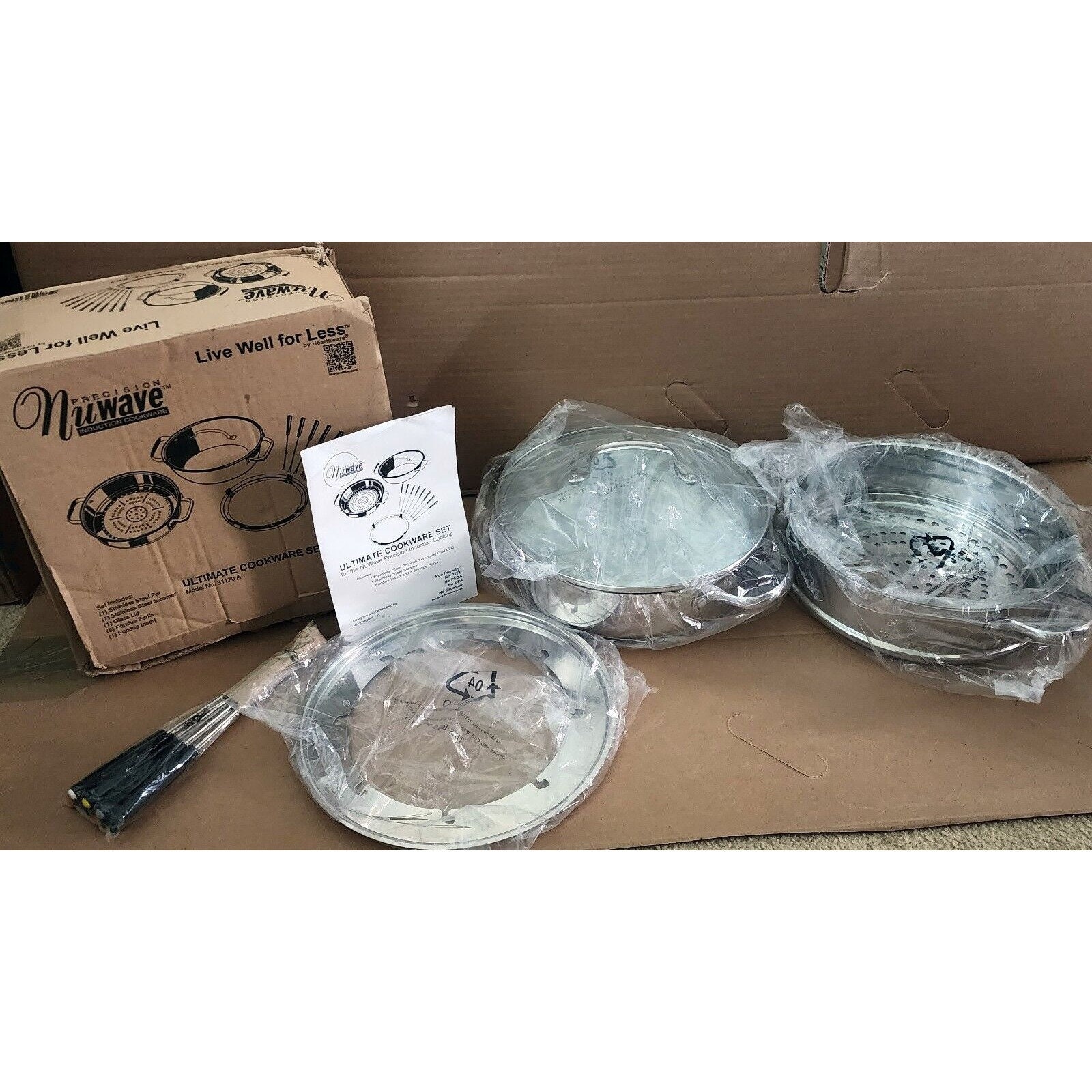 Nuwave Ultimate Cookware Set Steamer & Fondue Set Model 31120 