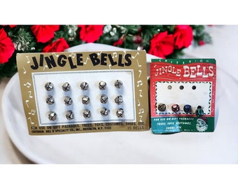 Jingle Bells Silver 15 Pc on Card NOS Criterion Bell & Specialty Crafts DIY Vin